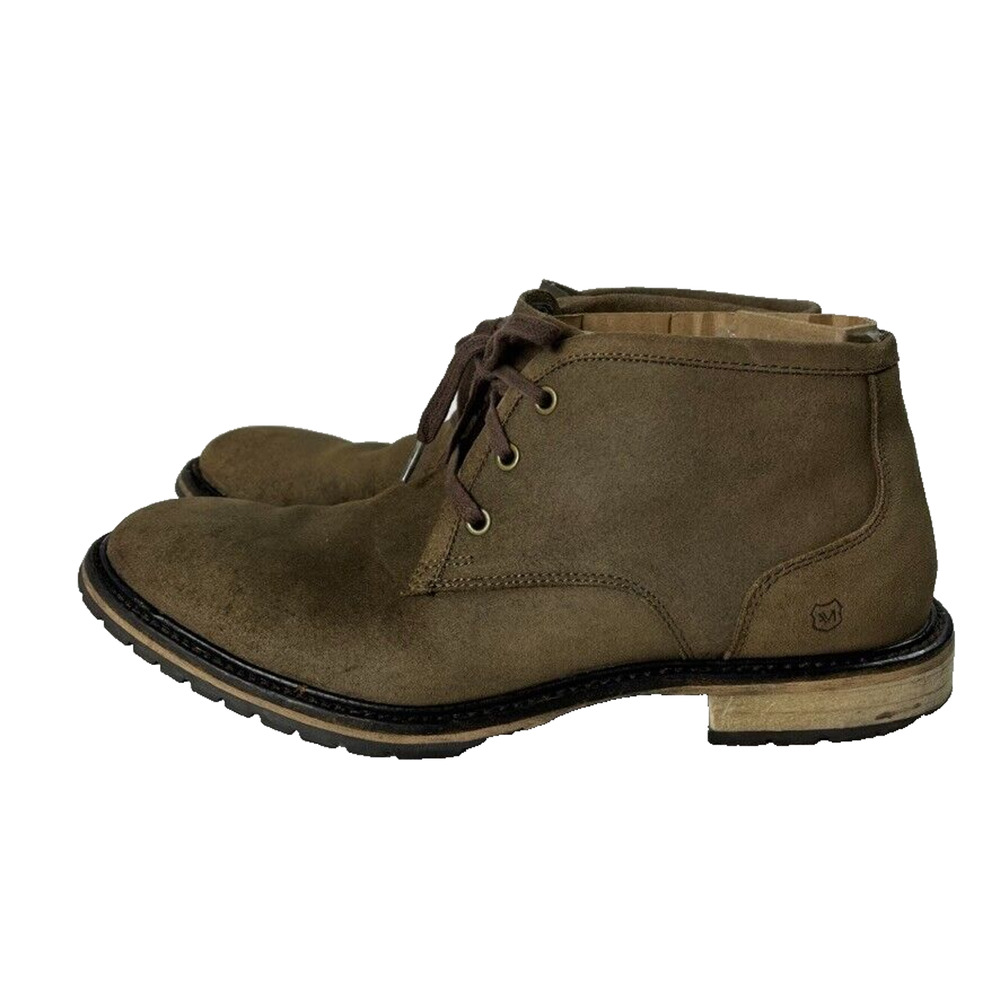 Andrew Marc Chukka Boots Mens 8 Brown Leather Round Toe Lace Up